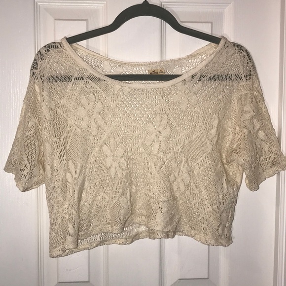 Hollister lace cropped tshirt - Picture 1 of 2